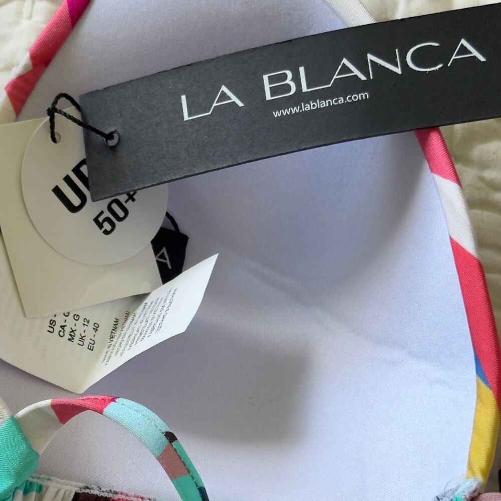 La Blanca Womens Slice Halter Bra Bikini Swim Top Size 8 NWT - Picture 5 of 6